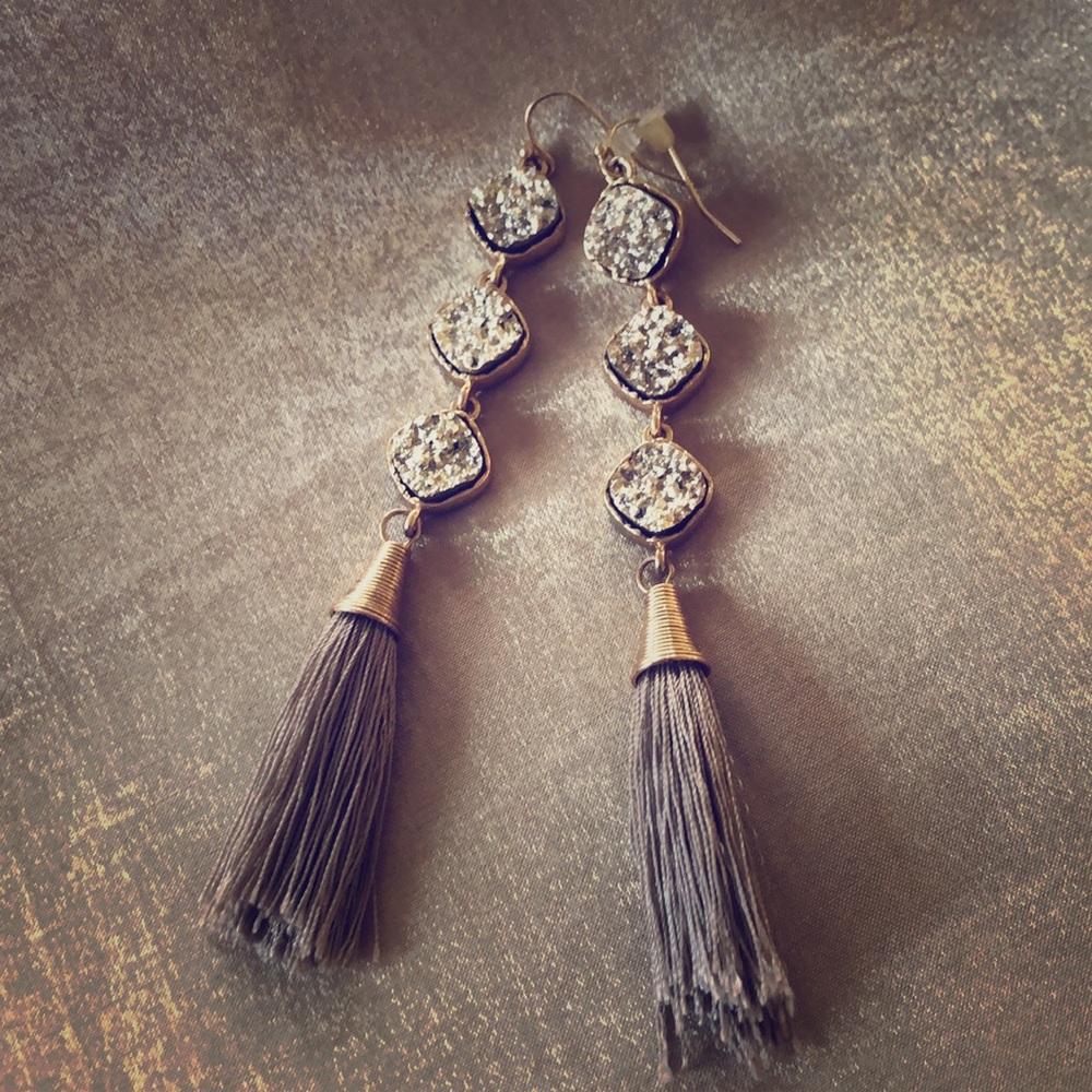 Crystal Earrings with tassels-Rose/Gold Beautiful!